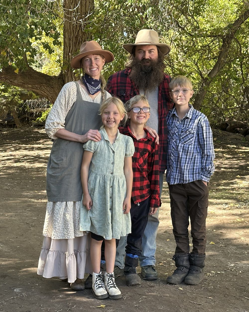 Saunders, owner of Utah Flyer, with his family in Kanab, Utah
